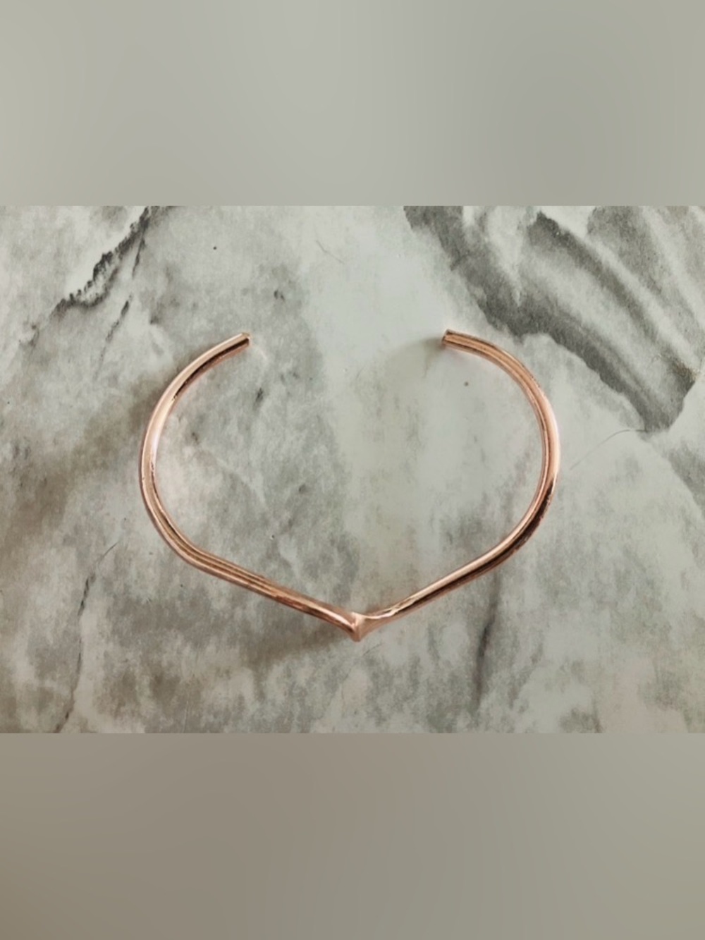 Rose Gold V-Shaped Metal Cuff stackable Bracelet discounted shipping